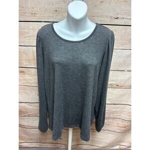 Michael Stars Blouse Womens Size Medium Gray Long Sleeve Shirt Top Casual